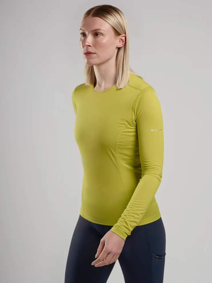 T-Shirts & Baselayers-Montane Womens Dart Lite Long Sleeve T-Shirt - Citrus Spring