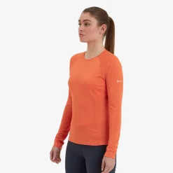T-Shirts & Baselayers-Montane Womens Dart Long Sleeve T-Shirt - Tigerlily