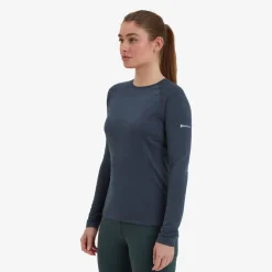 T-Shirts & Baselayers-Montane Womens Dart Long Sleeve T-Shirt - Eclipse Blue