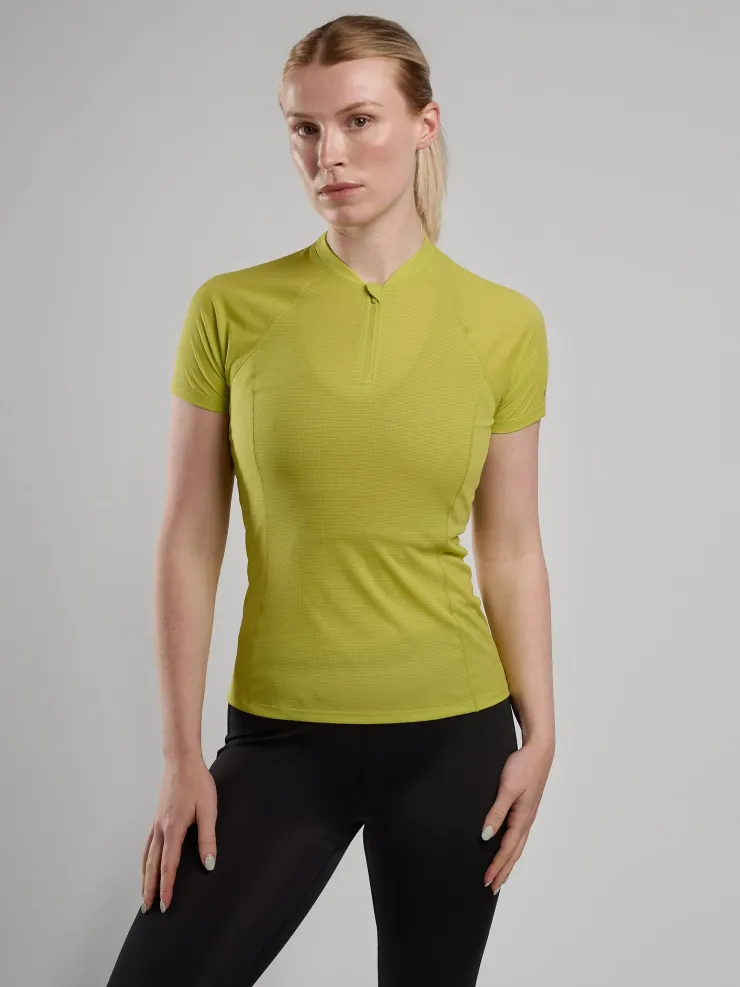 T-Shirts & Baselayers-Montane Womens Dart Nano Zip T-Shirt - Citrus Spring