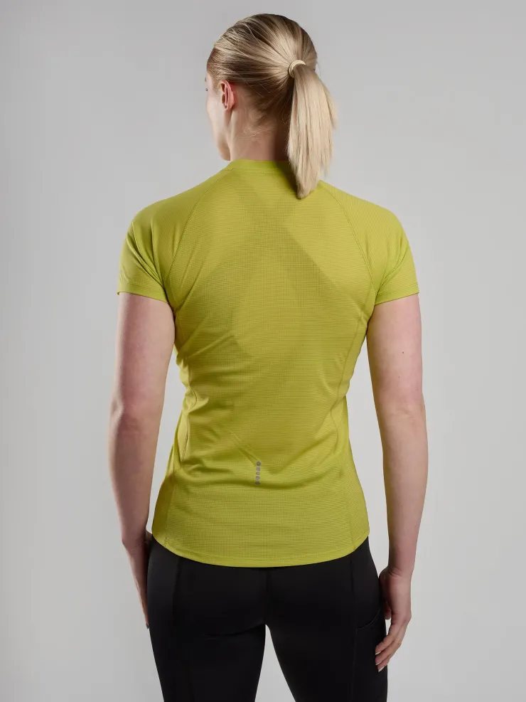 T-Shirts & Baselayers-Montane Womens Dart Nano Zip T-Shirt - Citrus Spring