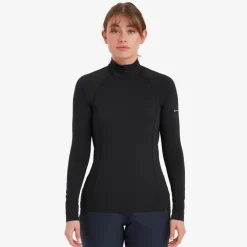 T-Shirts & Baselayers-Montane Womens Dart XT Zip Neck - Black