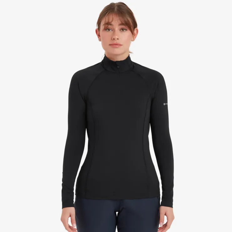 T-Shirts & Baselayers-Montane Womens Dart XT Zip Neck - Black