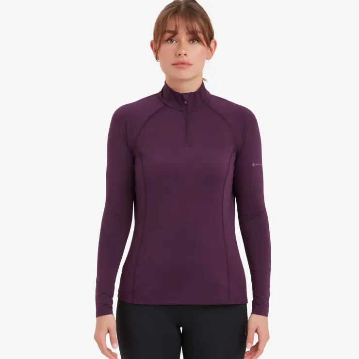 T-Shirts & Baselayers-Montane Womens Dart XT Zip Neck - Saskatoon Berry