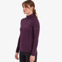T-Shirts & Baselayers-Montane Womens Dart XT Zip Neck - Saskatoon Berry