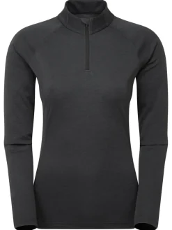 T-Shirts & Baselayers-Montane Womens Dart Zip Neck - Black