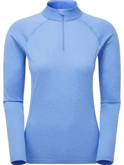 T-Shirts & Baselayers-Montane Womens Dart Zip Neck - Cornflower