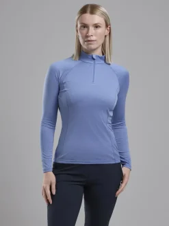 T-Shirts & Baselayers-Montane Womens Dart Zip Neck - Cornflower