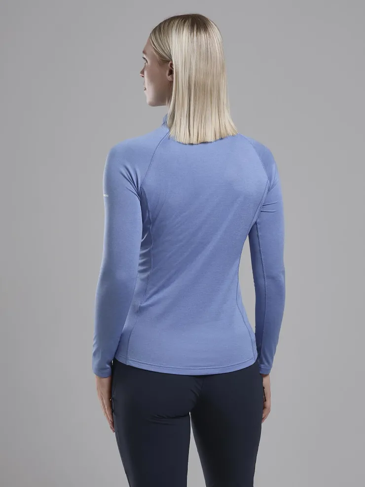 T-Shirts & Baselayers-Montane Womens Dart Zip Neck - Cornflower