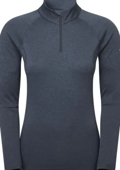 T-Shirts & Baselayers-Montane Womens Dart Zip Neck - Eclipse Blue