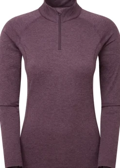 T-Shirts & Baselayers-Montane Womens Dart Zip Neck - Mulberry