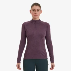 T-Shirts & Baselayers-Montane Womens Dart Zip Neck - Mulberry