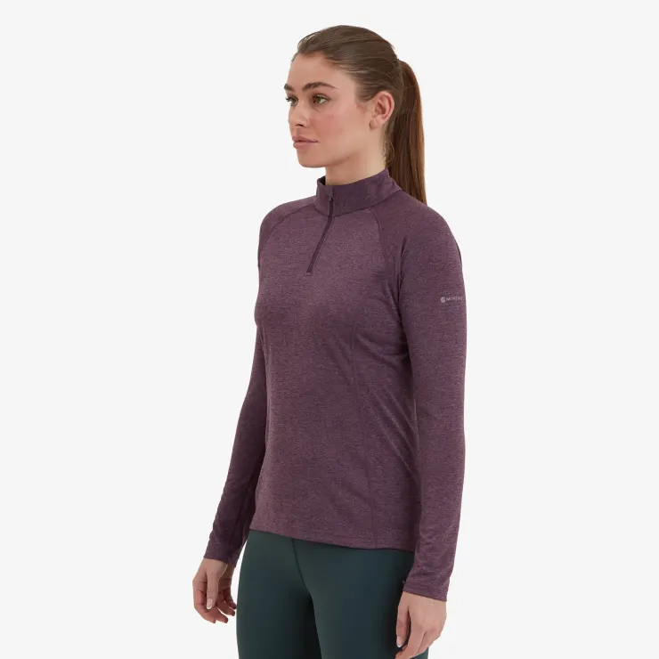 T-Shirts & Baselayers-Montane Womens Dart Zip Neck - Mulberry
