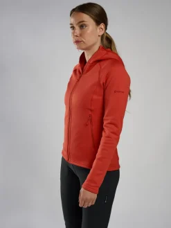 Fleece & Mid Layer-Montane Womens Fury Hoodie - Saffron Red