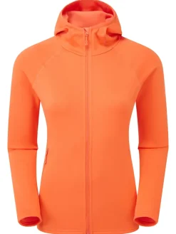 Fleece & Mid Layer-Montane Womens Fury Lite Hoodie - Tigerlily