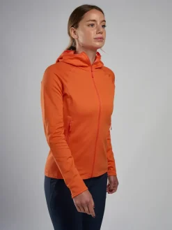 Fleece & Mid Layer-Montane Womens Fury Lite Hoodie - Tigerlily