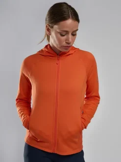 Fleece & Mid Layer-Montane Womens Fury Lite Hoodie - Tigerlily