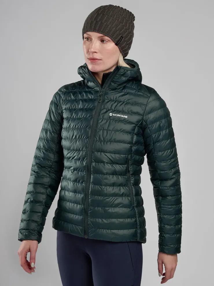 Insulated Jackets-Montane Womens Icarus Hoodie - Deep Forest