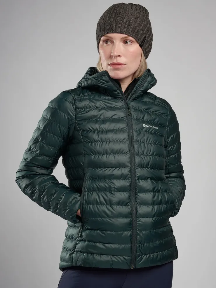 Insulated Jackets-Montane Womens Icarus Hoodie - Deep Forest