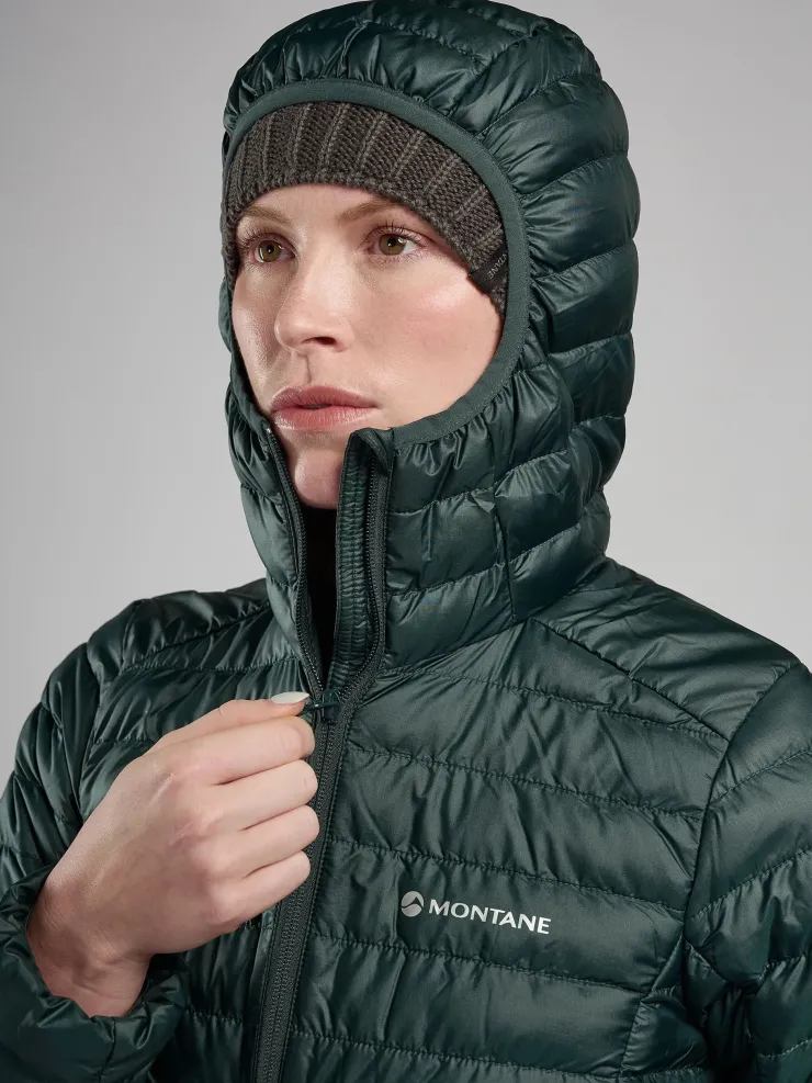 Insulated Jackets-Montane Womens Icarus Hoodie - Deep Forest
