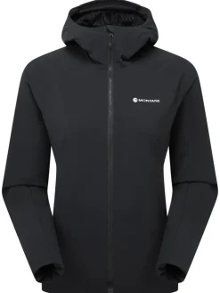 Softshell Jackets-Montane Womens Khamsin Hoodie - Black