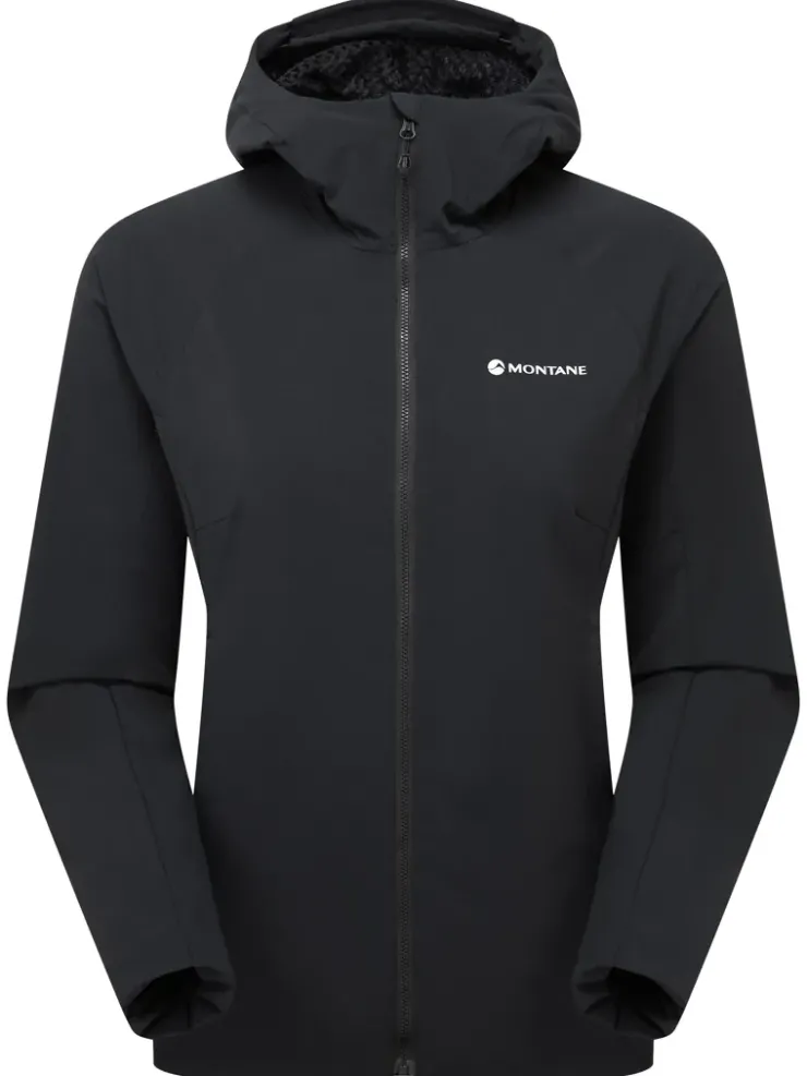 Softshell Jackets-Montane Womens Khamsin Hoodie - Black