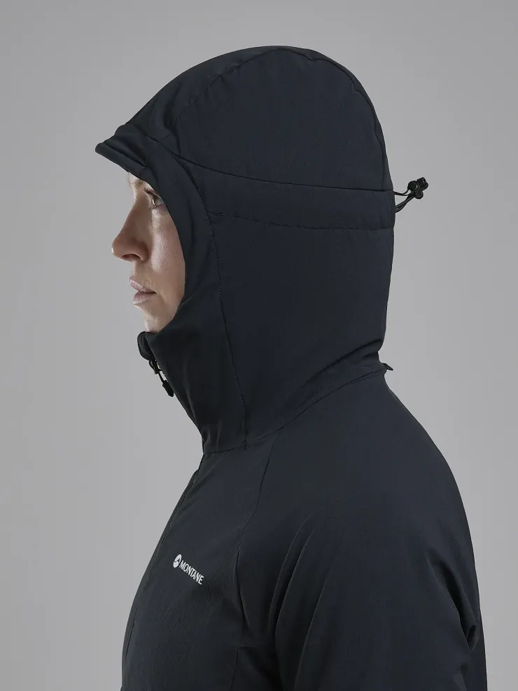 Softshell Jackets-Montane Womens Khamsin Hoodie - Black