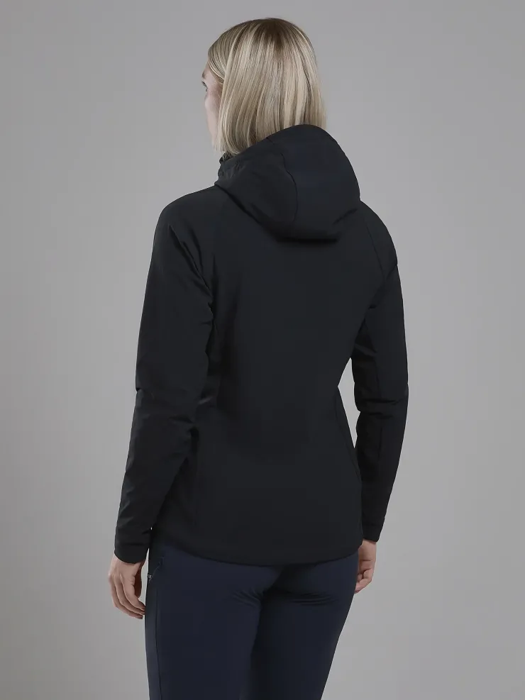 Softshell Jackets-Montane Womens Khamsin Hoodie - Black