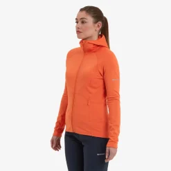 Fleece & Mid Layer-Montane Womens Protium Hoodie - Tigerlily