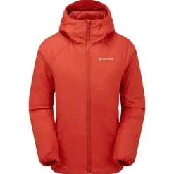 Insulated Jackets-Montane Womens Respond Hoodie - Saffron Red