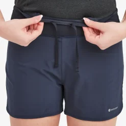 Shorts & Skirts-Montane Womens Slipstream Twin Skin Shorts - Eclipse Blue