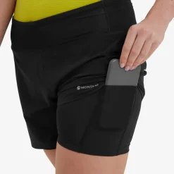 Shorts & Skirts-Montane Womens Slipstream Twin Skin Shorts - Black