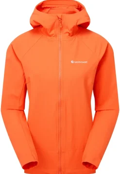 Softshell Jackets-Montane Womens Tenacity Hoodie - Tigerlily