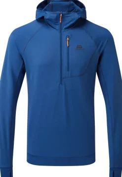 T-Shirts & Baselayers-Mountain Equipment Mens Aiguille Hooded Top - Admiral Blue