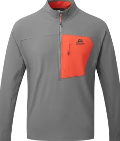 Softshell Jackets-Mountain Equipment Mens Arrow 1/4 Zip - Anvil-Redrock
