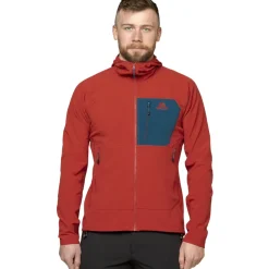 Softshell Jackets-Mountain Equipment Mens Arrow 1/4 Zip - Anvil-Redrock