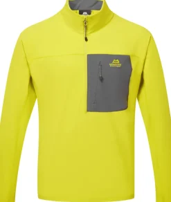 Softshell Jackets-Mountain Equipment Mens Arrow 1/4 Zip - Vine-Anvil Grey