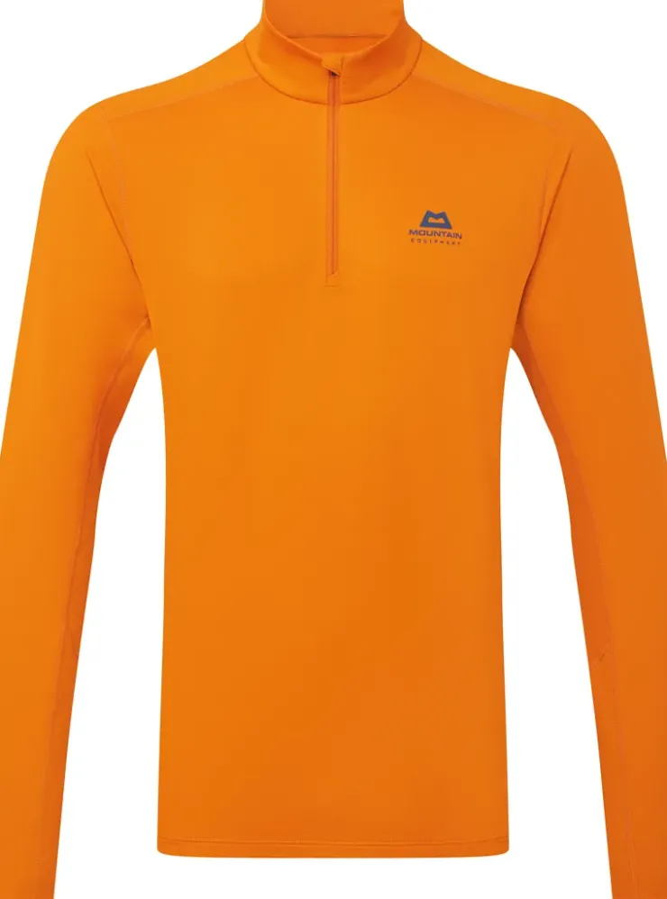 T-Shirts & Baselayers-Mountain Equipment Mens Cerrig LS Zip-T - Rust