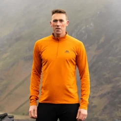 T-Shirts & Baselayers-Mountain Equipment Mens Cerrig LS Zip-T - Rust