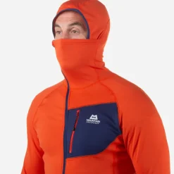Fleece & Mid Layer-Mountain Equipment Mens Eclipse Hooded Zip-T - Magma-Medieval