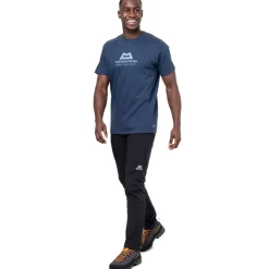 T-Shirts & Baselayers-Mountain Equipment Mens Emblem Tee - Denim Blue