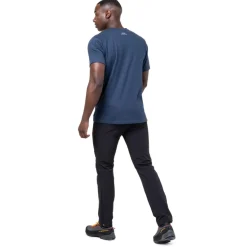 T-Shirts & Baselayers-Mountain Equipment Mens Emblem Tee - Denim Blue