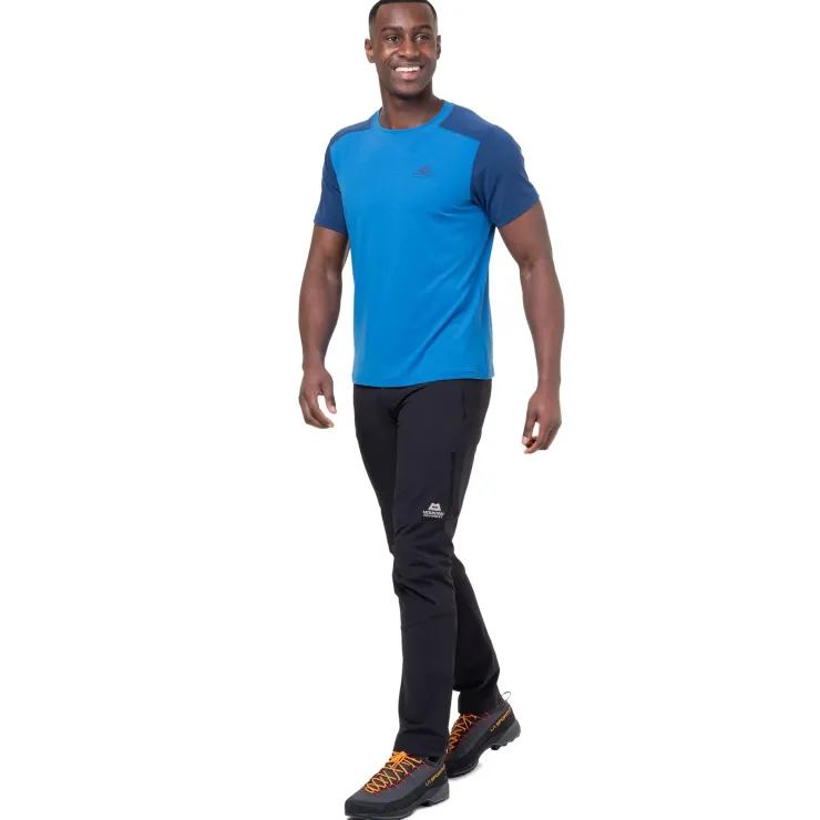 T-Shirts & Baselayers-Mountain Equipment Mens Headpoint Block Tee - Atlantic-Admiral