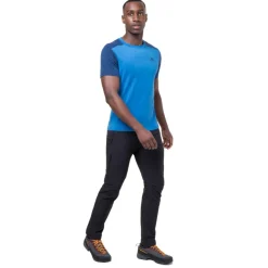 T-Shirts & Baselayers-Mountain Equipment Mens Headpoint Block Tee - Atlantic-Admiral