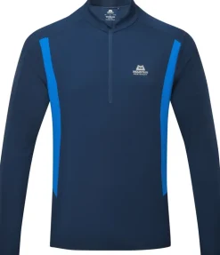 T-Shirts & Baselayers-Mountain Equipment Mens Ignis LS Zip Tee - Admiral-Atlantic