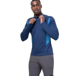 T-Shirts & Baselayers-Mountain Equipment Mens Ignis LS Zip Tee - Admiral-Atlantic