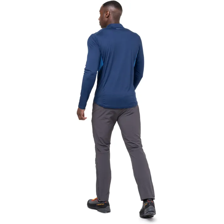 T-Shirts & Baselayers-Mountain Equipment Mens Ignis LS Zip Tee - Admiral-Atlantic