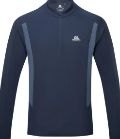 T-Shirts & Baselayers-Mountain Equipment Mens Ignis LS Zip Tee - Cosmos-Dusk
