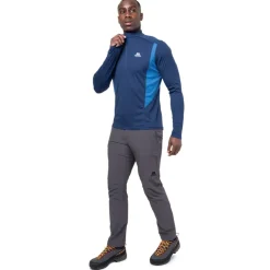 T-Shirts & Baselayers-Mountain Equipment Mens Ignis LS Zip Tee - Cosmos-Dusk