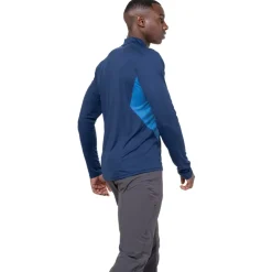 T-Shirts & Baselayers-Mountain Equipment Mens Ignis LS Zip Tee - Cosmos-Dusk